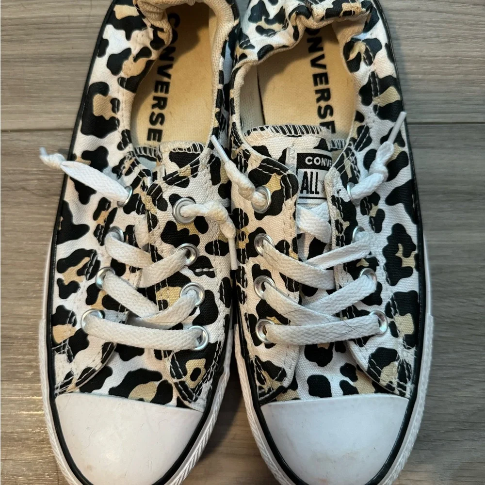 Converse Kids Black and White Animal Print Sneakers - Picture 2 of 2